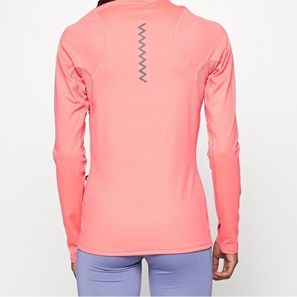Adidas Coral Pink Long-Sleeve Quarter-Zip Training Top - Picture 3 of 7